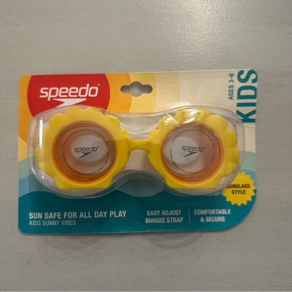 Speedo Sunny Vibes Goggle Features Yellow Flower Anti-Fog Kids Ages 3-6 NWT - Picture 2 of 6
